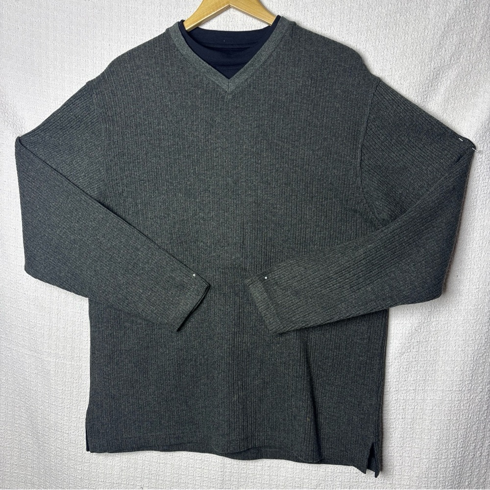 Haggar Dark Gray V-Neck Sweater for‎ Men